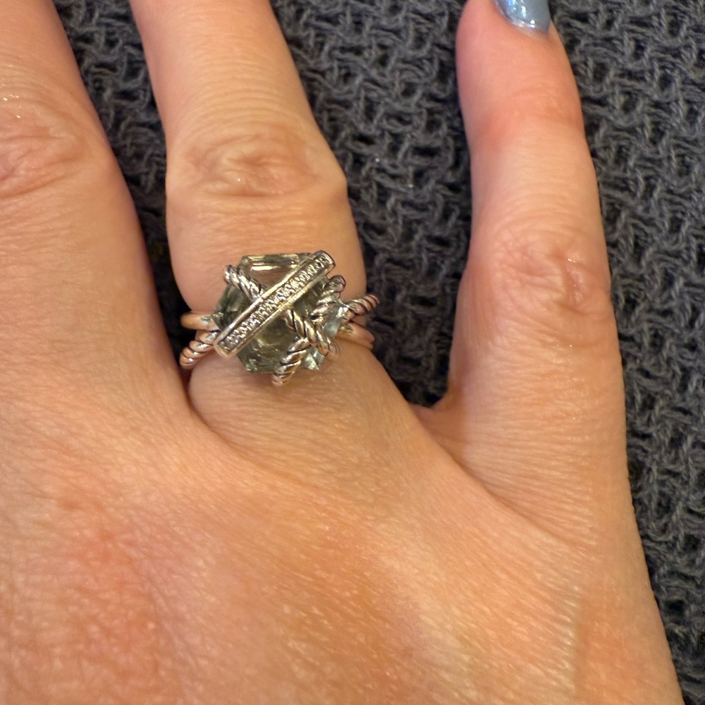 David Yurman CABLE WRAP RING in green amethyst (prasiolite) size 6 - Picture 7 of 9